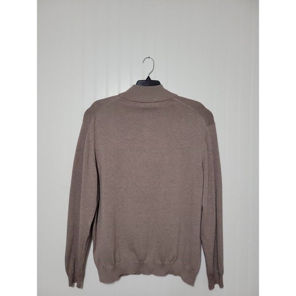 Roundtree & Yorke Mens Sweater Size XL Brown Quarter Zip Mock Neck Pullover Knit - Picture 4 of 7